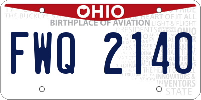OH license plate FWQ2140