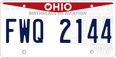 OH license plate FWQ2144