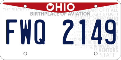 OH license plate FWQ2149