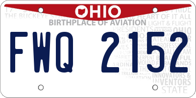 OH license plate FWQ2152