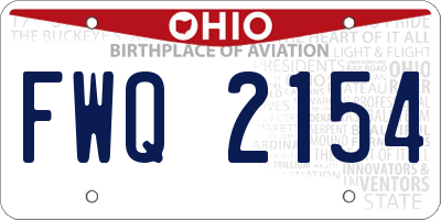 OH license plate FWQ2154