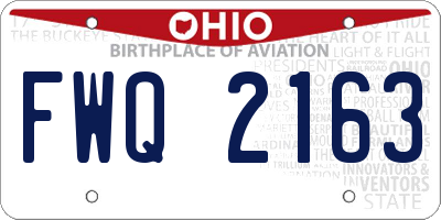 OH license plate FWQ2163