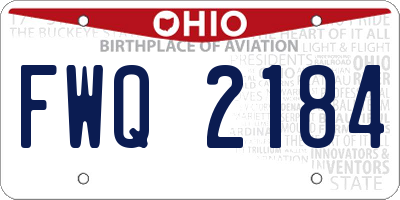 OH license plate FWQ2184
