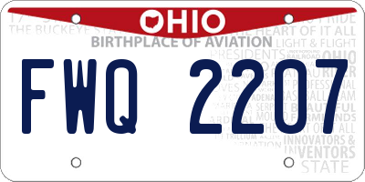 OH license plate FWQ2207