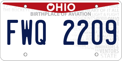 OH license plate FWQ2209