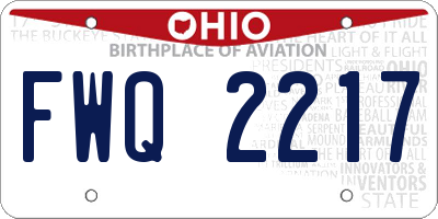 OH license plate FWQ2217