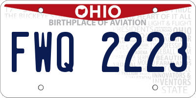 OH license plate FWQ2223