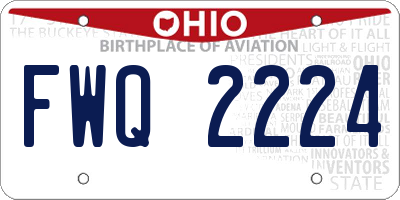 OH license plate FWQ2224
