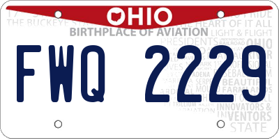 OH license plate FWQ2229