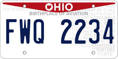 OH license plate FWQ2234