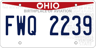 OH license plate FWQ2239