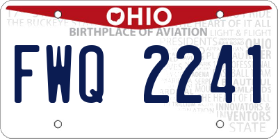 OH license plate FWQ2241
