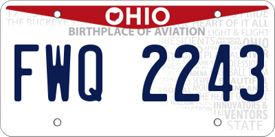 OH license plate FWQ2243