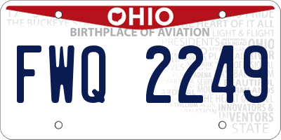 OH license plate FWQ2249