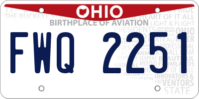 OH license plate FWQ2251