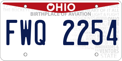 OH license plate FWQ2254