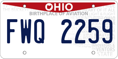 OH license plate FWQ2259