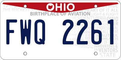 OH license plate FWQ2261