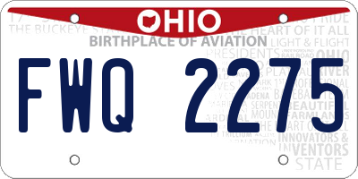 OH license plate FWQ2275
