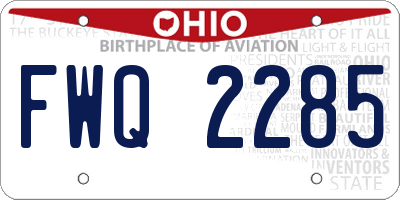 OH license plate FWQ2285