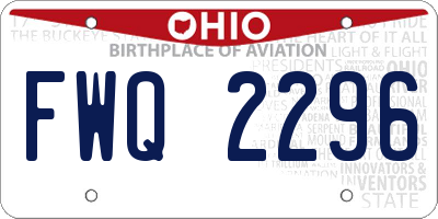 OH license plate FWQ2296