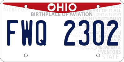 OH license plate FWQ2302