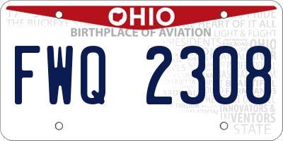 OH license plate FWQ2308