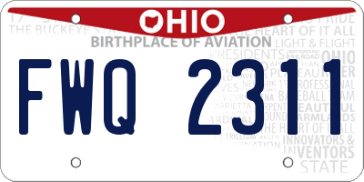 OH license plate FWQ2311
