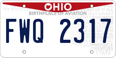 OH license plate FWQ2317