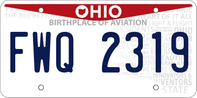 OH license plate FWQ2319