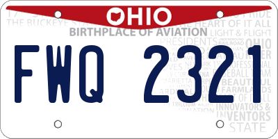 OH license plate FWQ2321