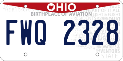 OH license plate FWQ2328