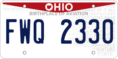 OH license plate FWQ2330