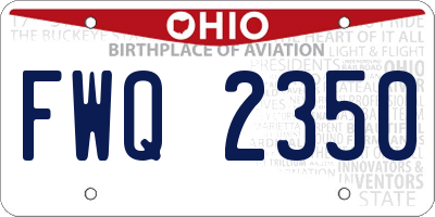 OH license plate FWQ2350