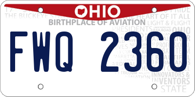 OH license plate FWQ2360