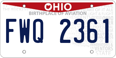 OH license plate FWQ2361
