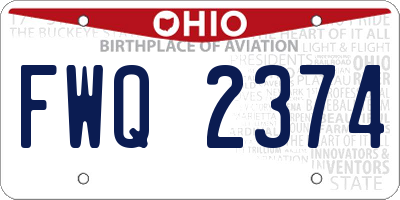 OH license plate FWQ2374