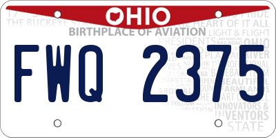 OH license plate FWQ2375