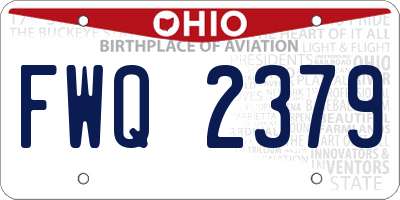 OH license plate FWQ2379