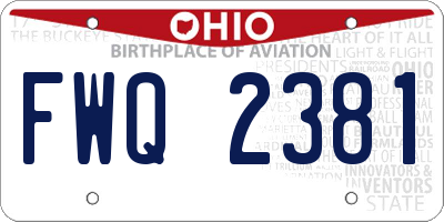 OH license plate FWQ2381