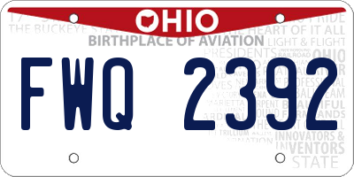 OH license plate FWQ2392