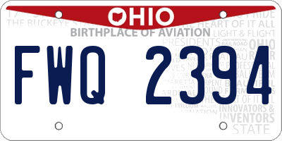 OH license plate FWQ2394