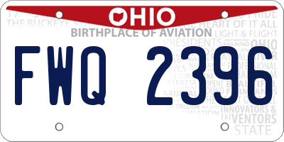 OH license plate FWQ2396