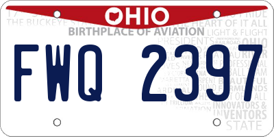 OH license plate FWQ2397