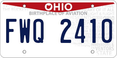 OH license plate FWQ2410