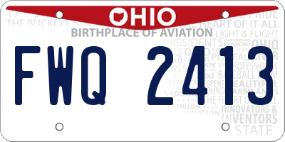 OH license plate FWQ2413