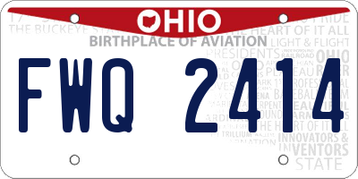 OH license plate FWQ2414