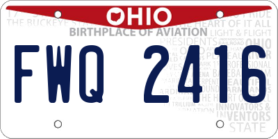 OH license plate FWQ2416