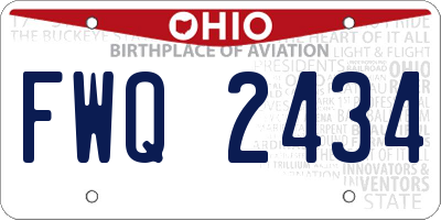 OH license plate FWQ2434