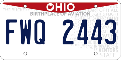 OH license plate FWQ2443